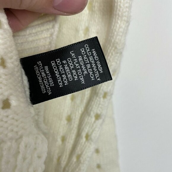 BKE Botique Buckle Ivory Sweater Pearl Open Knit Size Medium - Picture 5 of 8